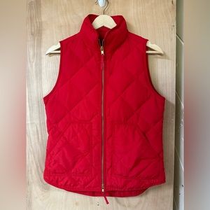J. Crew Red Quilted Puffer Vest XXS